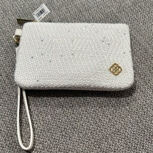 Kendra Scott White Sequin Wristlet Clutch - Elegant Sparkle